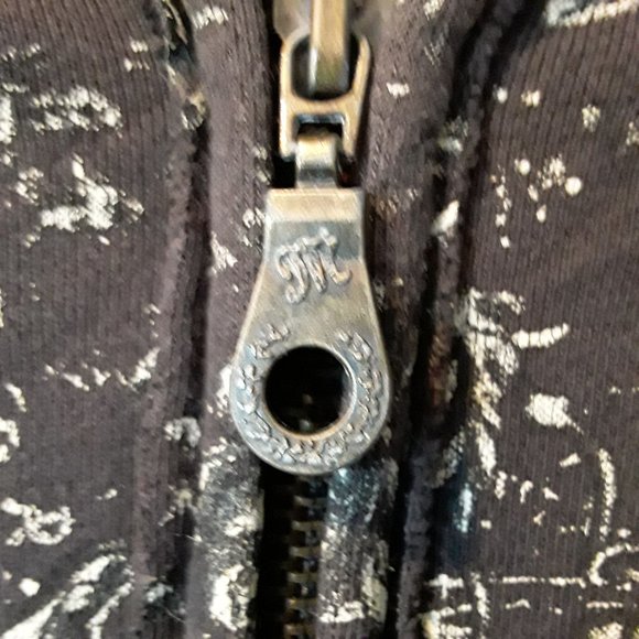 Miss Me brown tan floral hooded zip sweatshirt - Picture 3 of 10